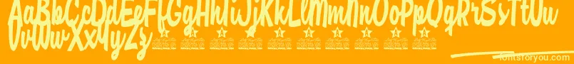 Czcionka Casual Chance Personal Use – żółte czcionki na pomarańczowym tle