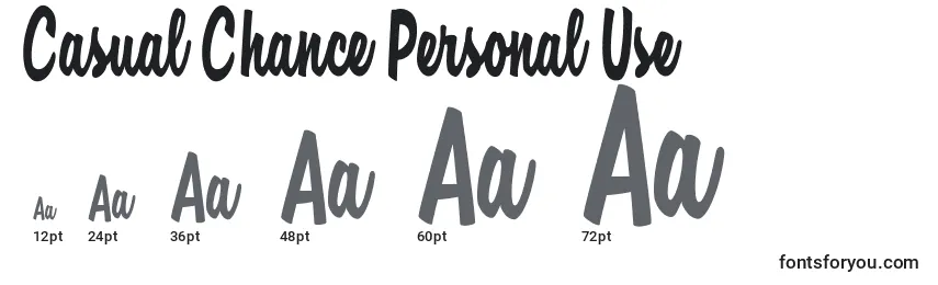 Casual Chance Personal Use Font Sizes