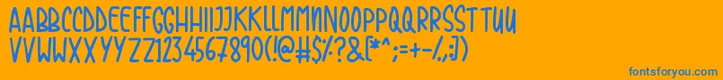 Casual Friday Font – Blue Fonts on Orange Background
