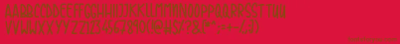 フォントCasual Friday – 赤い背景に茶色の文字