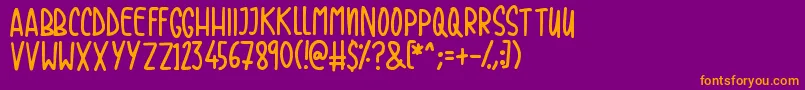 Casual Friday Font – Orange Fonts on Purple Background