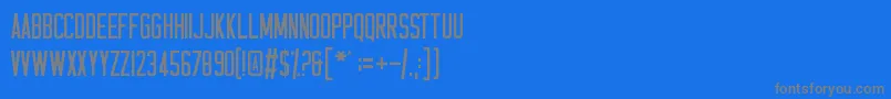Casual Hardcore-fontti – harmaat kirjasimet sinisellä taustalla