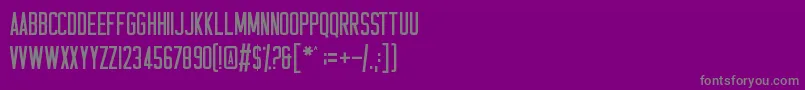 Casual Hardcore-fontti – harmaat kirjasimet violetilla taustalla