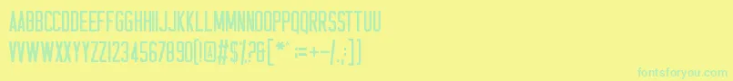 フォントCasual Hardcore – 黄色い背景に緑の文字