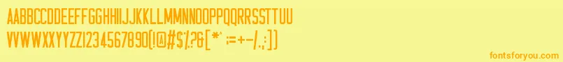 Casual Hardcore-fontti – oranssit fontit keltaisella taustalla