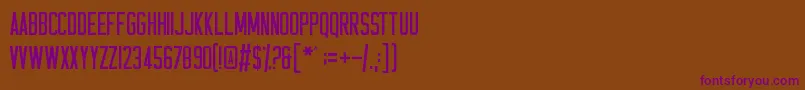 フォントCasual Hardcore – 紫色のフォント、茶色の背景