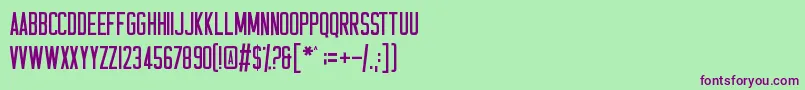 Casual Hardcore-Schriftart – Violette Schriften auf grünem Hintergrund
