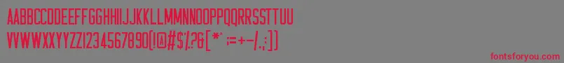 Czcionka Casual Hardcore – czerwone czcionki na szarym tle