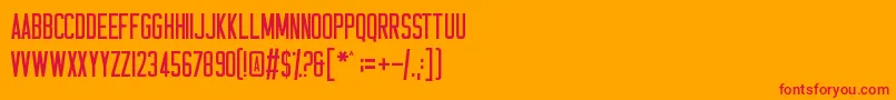 Fonte Casual Hardcore – fontes vermelhas em um fundo laranja
