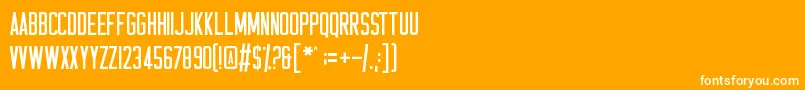 Casual Hardcore-Schriftart – Weiße Schriften auf orangefarbenem Hintergrund