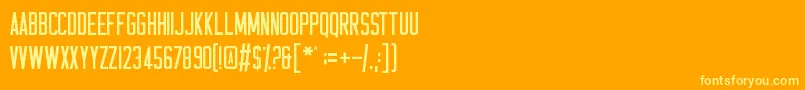 Casual Hardcore Font – Yellow Fonts on Orange Background