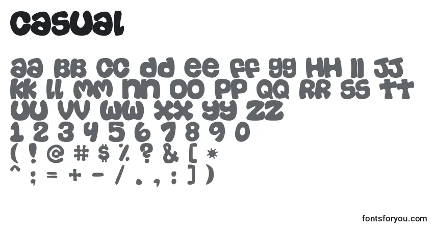 Czcionka Casual (122956) – alfabet, cyfry, specjalne znaki