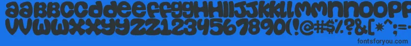 casual Font – Black Fonts on Blue Background