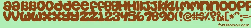 casual Font – Brown Fonts on Green Background