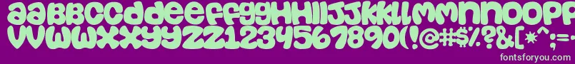 casual Font – Green Fonts on Purple Background