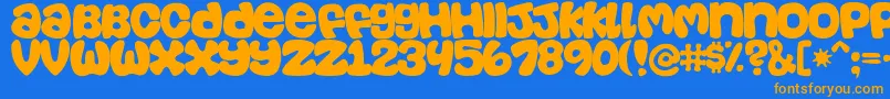 casual Font – Orange Fonts on Blue Background