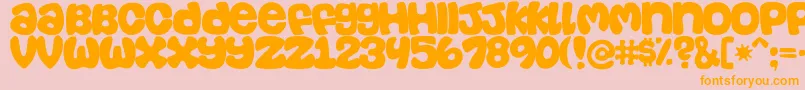 casual Font – Orange Fonts on Pink Background