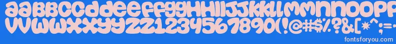 casual Font – Pink Fonts on Blue Background