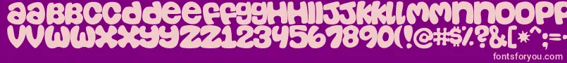 casual Font – Pink Fonts on Purple Background