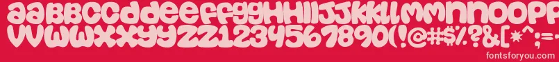 casual Font – Pink Fonts on Red Background