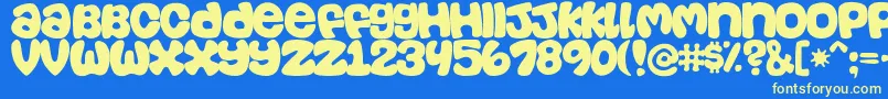 casual Font – Yellow Fonts on Blue Background