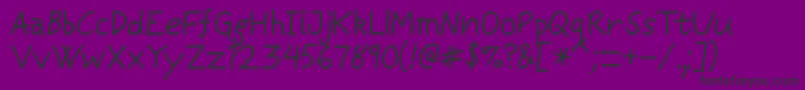 Casuwalt-Schriftart – Schwarze Schriften auf violettem Hintergrund
