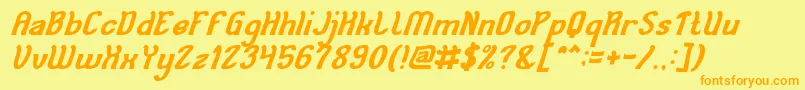 fuente Cat Eyes Bold Italic – Fuentes Naranjas Sobre Fondo Amarillo
