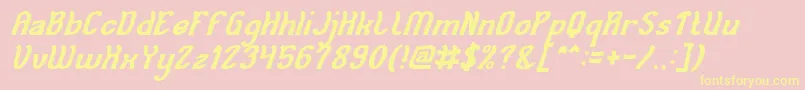 Cat Eyes Bold Italic Font – Yellow Fonts on Pink Background