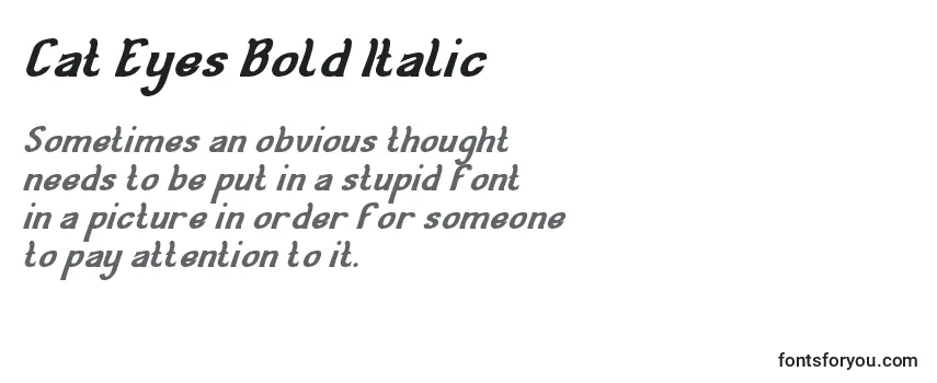 Review of the Cat Eyes Bold Italic Font