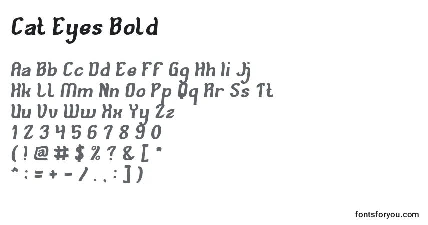 Шрифт Cat Eyes Bold – алфавит, цифры, специальные символы