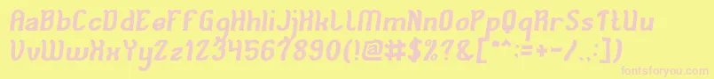 Cat Eyes Bold Font – Pink Fonts on Yellow Background