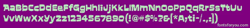 AftershockitcTt Font – Green Fonts on Purple Background