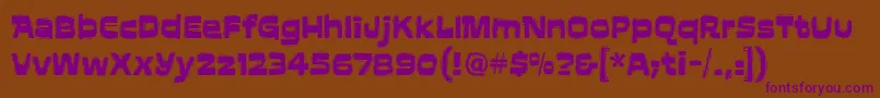 AftershockitcTt-fontti – violetit fontit ruskealla taustalla
