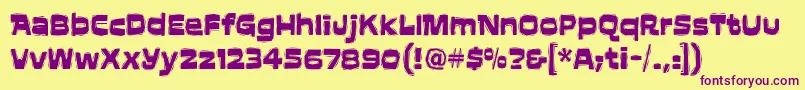 AftershockitcTt Font – Purple Fonts on Yellow Background