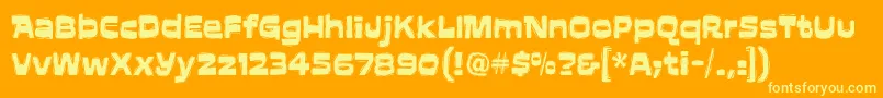 AftershockitcTt Font – Yellow Fonts on Orange Background