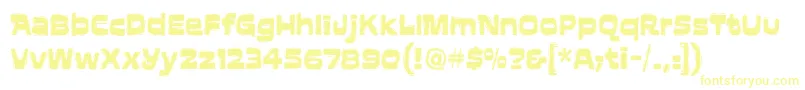 AftershockitcTt-fontti – keltaiset fontit valkoisella taustalla
