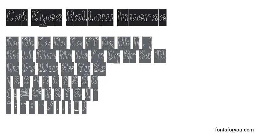 Шрифт Cat Eyes Hollow Inverse – алфавит, цифры, специальные символы