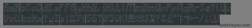 フォントCat Eyes Hollow Inverse – 黒い文字の灰色の背景