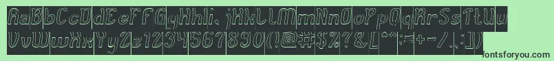 Cat Eyes Hollow Inverse Font – Black Fonts on Green Background