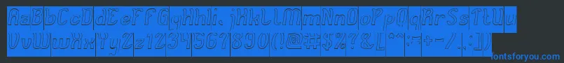 Cat Eyes Hollow Inverse Font – Blue Fonts on Black Background