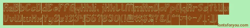 Cat Eyes Hollow Inverse Font – Brown Fonts on Green Background