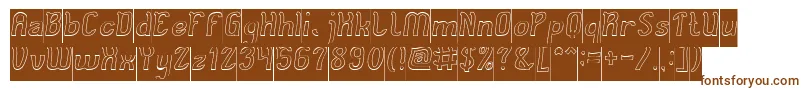 Cat Eyes Hollow Inverse-fontti – ruskeat fontit valkoisella taustalla