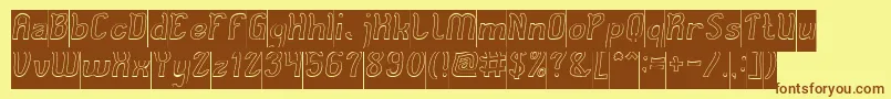 Cat Eyes Hollow Inverse Font – Brown Fonts on Yellow Background