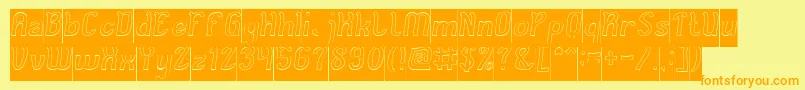 Cat Eyes Hollow Inverse Font – Orange Fonts on Yellow Background