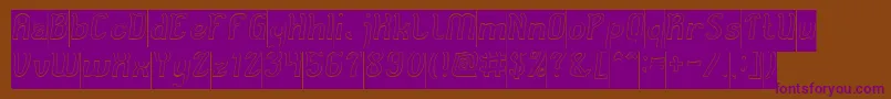 Cat Eyes Hollow Inverse-Schriftart – Violette Schriften auf braunem Hintergrund