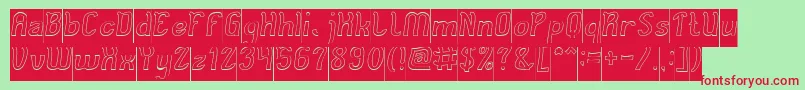 Cat Eyes Hollow Inverse Font – Red Fonts on Green Background