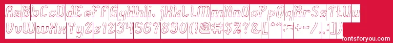 Cat Eyes Hollow Inverse Font – White Fonts on Red Background