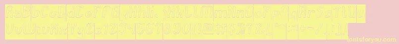 Cat Eyes Hollow Inverse Font – Yellow Fonts on Pink Background