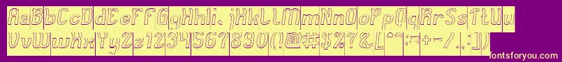 Cat Eyes Hollow Inverse Font – Yellow Fonts on Purple Background