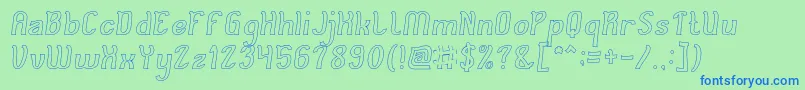 Cat Eyes Hollow Font – Blue Fonts on Green Background